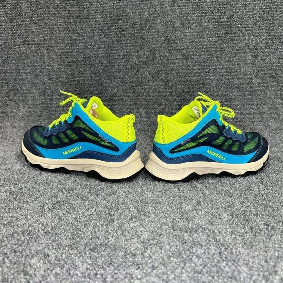 Merrell Moab Speed Mid Shoe Big Kid Size 4 Navy Hi Viz Waterproof Outdoor Hiking - Picture 7 of 13